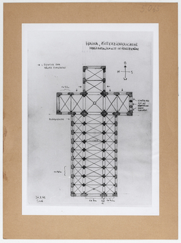 Vorschaubild Haina: Zisterzienserkirche, Horizontalschnitt in Fensterhöhe, Skizze Wolfgang Schöne 1965